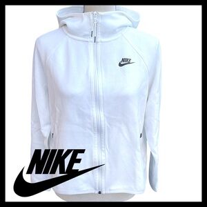Nike White NSW Tech Fleece Cape Cotton Blend Hoodie (S)